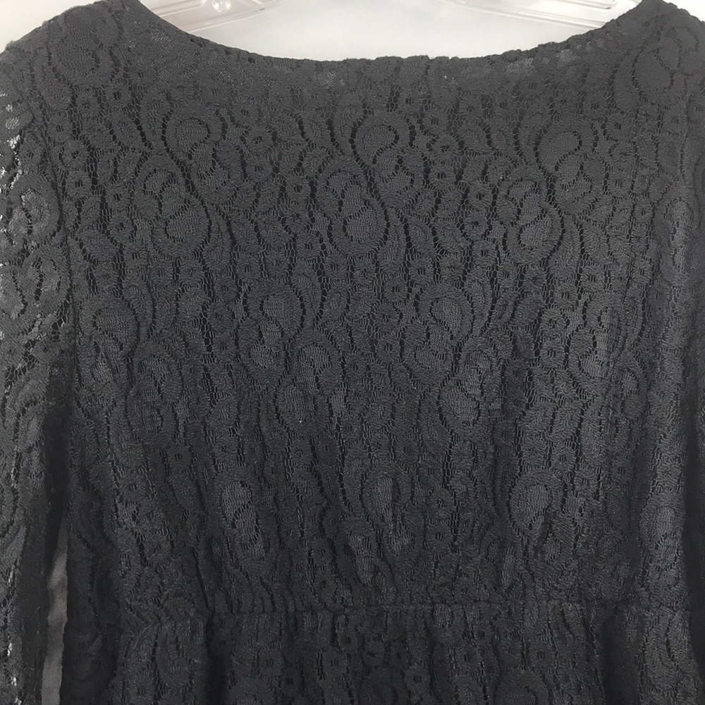 Style&CO Lace black dress size Small L/S w/lining - Picture 4 of 8